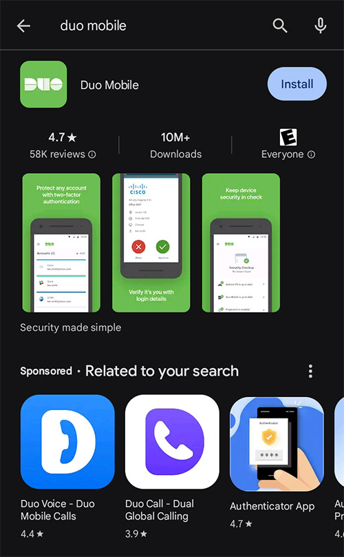 duo mobile on google play store