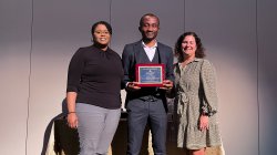 Odera Umeh receives his AWWA-NJ Research Award at their annual meeting