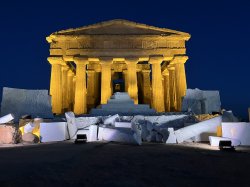 Temple at night