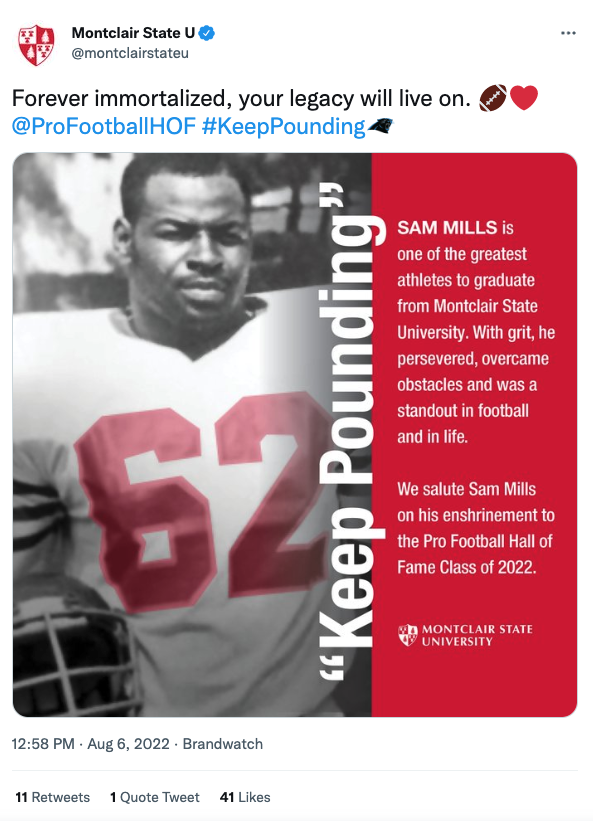 @montclairstateu: Forever immortalized, your legacy will live on. @ProFootballHOF #KeepPounding