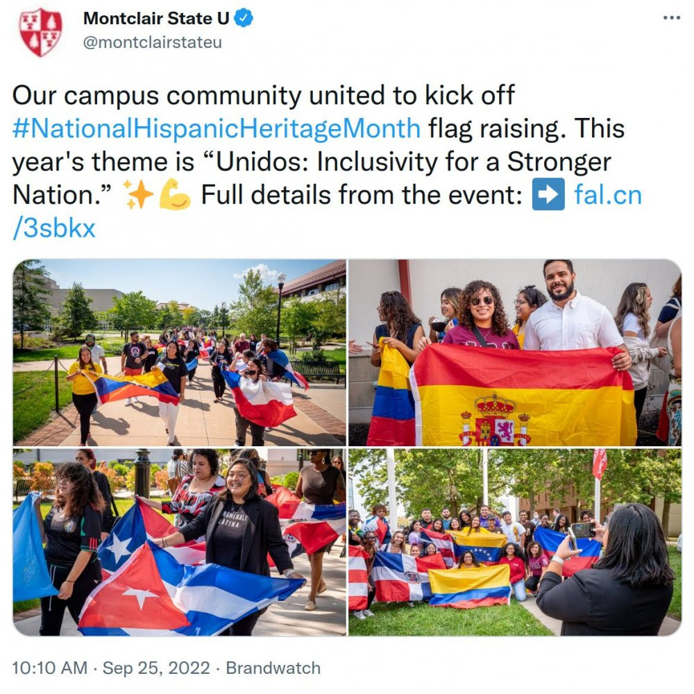 @montclairstateu: Our campus community united to kick off #NationalHispanicHeritageMonth flag raising. This year's theme is Unidos: Inclusivity for a Stronger Nation."