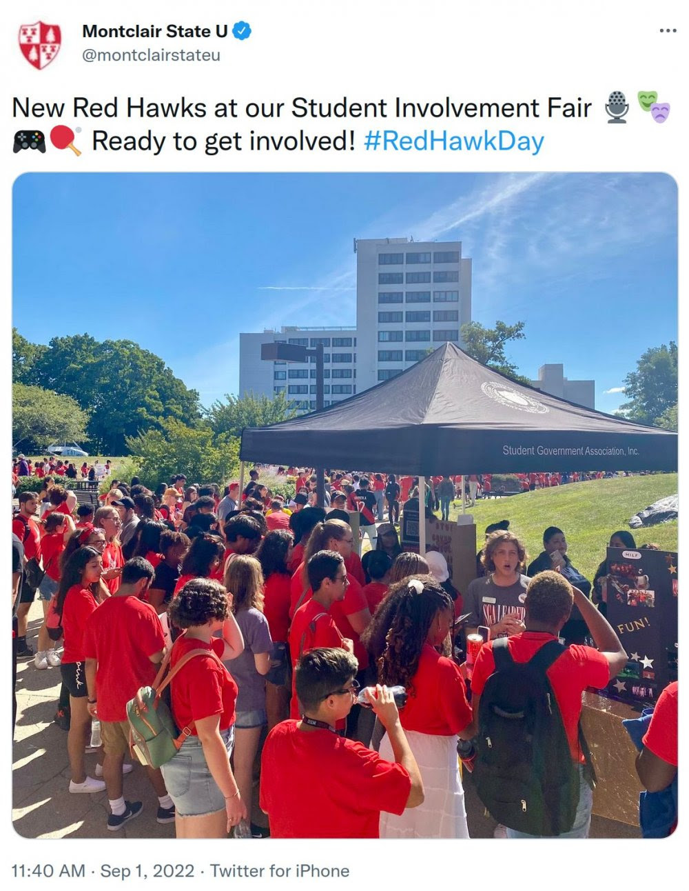 @montclairstateu: New Red Hawks at our Student Involvement Fair Ready to get involved! #RedHawkDay