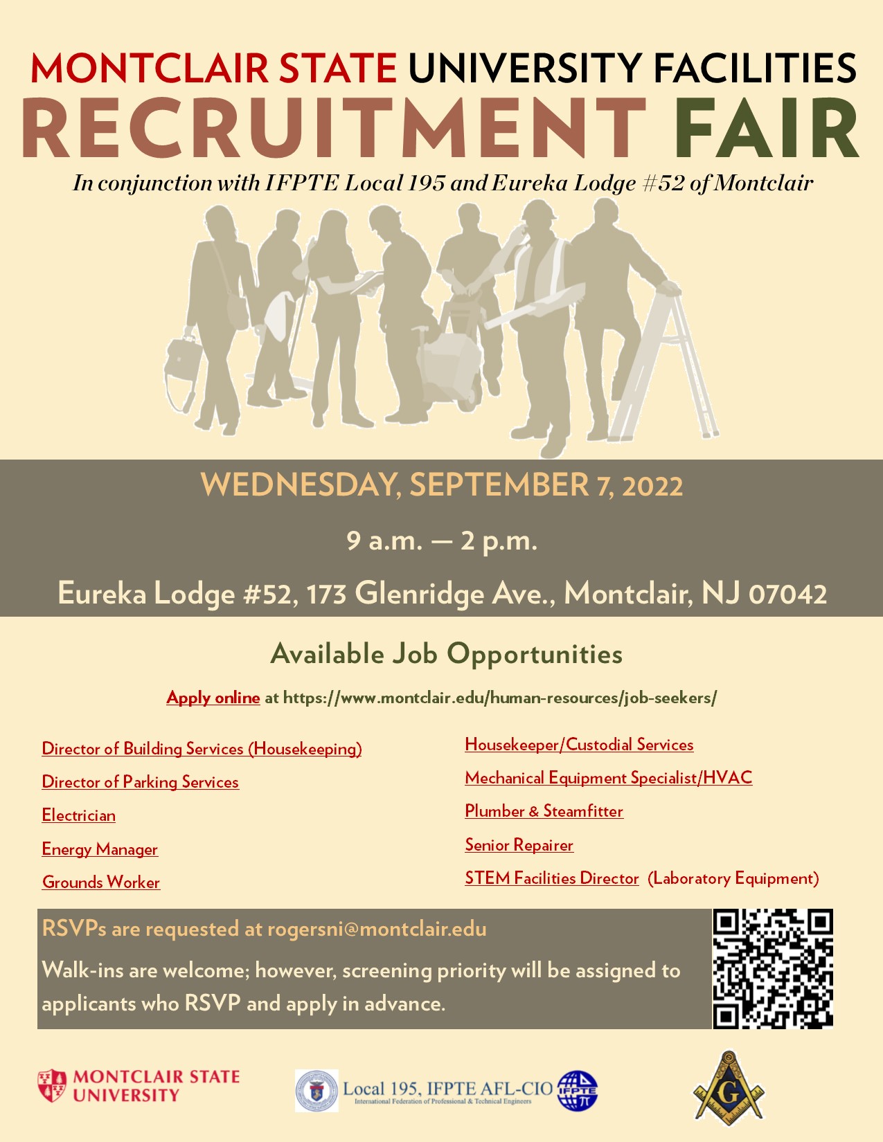 University Facilities Recruitment Fair In Montclair University