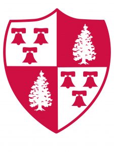 A red and white logo for Montclair State University - the University shield.