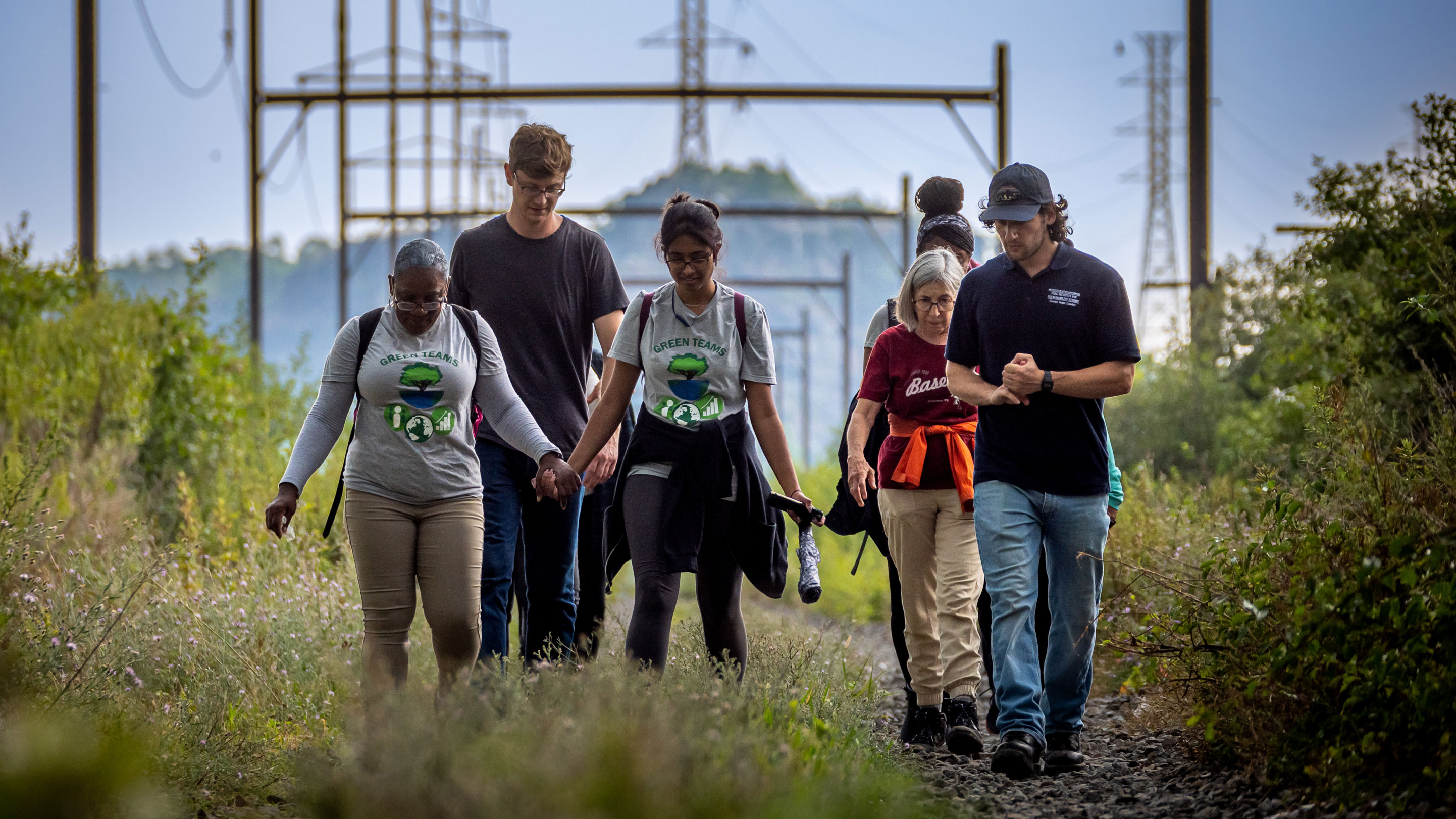 Green Team hiking at the Meadowlands