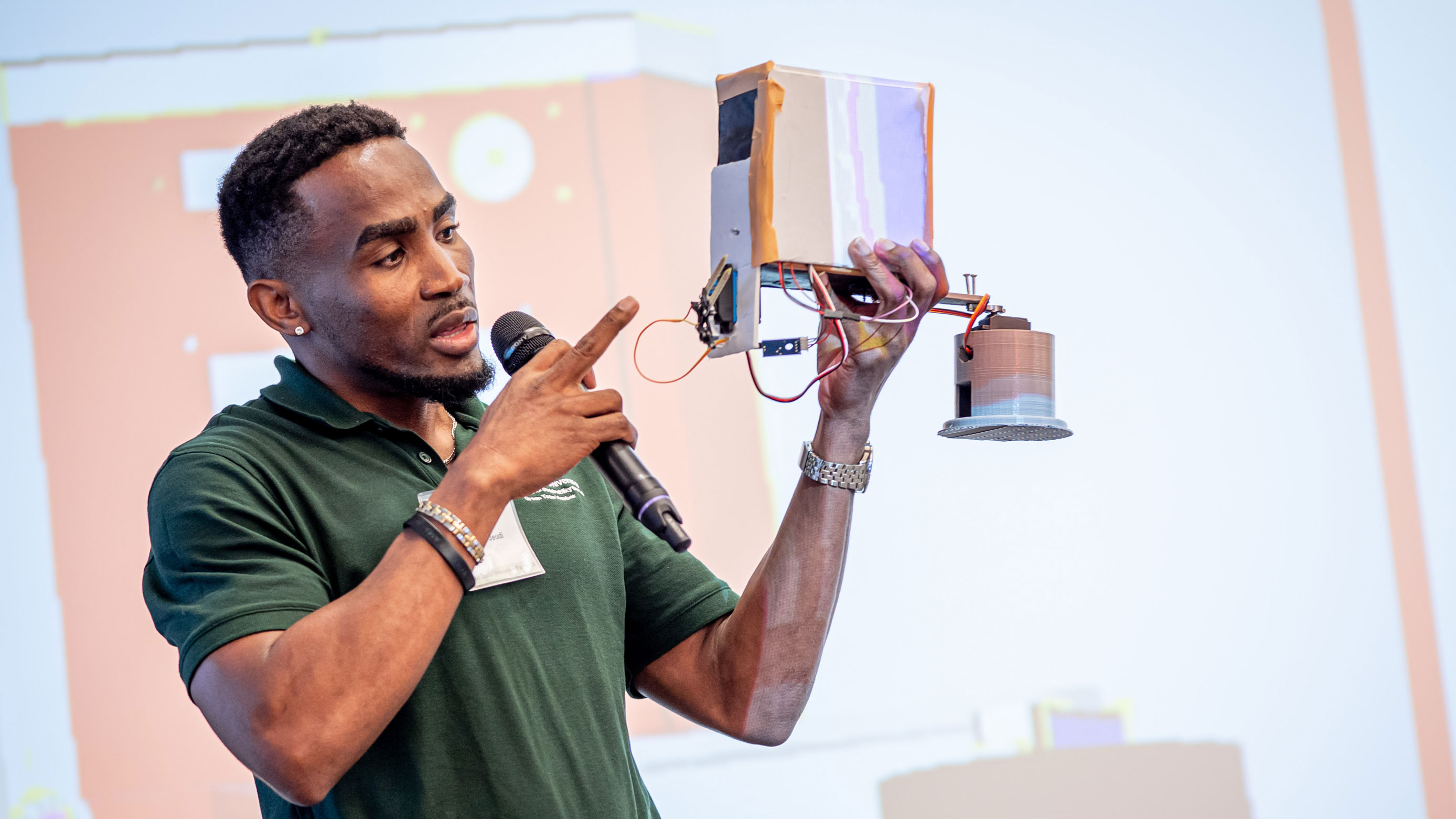 Green Team giving presentation