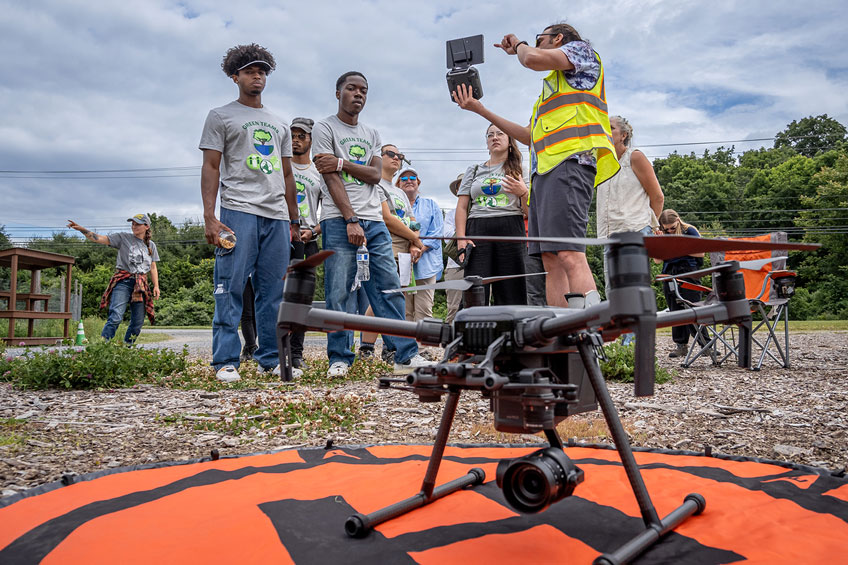 Foodshed Alliance Green Team working with drone