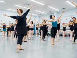 Above, Prof. Lynne Grossman conducts a Master Ballet Class at a recent Arts Days event. 