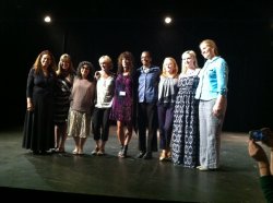 Attendees of the Healing Voices Literary Reading event, on stage at the L. Howard Fox auditorium, in 2015.
