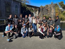 Photojournalism students at park opening