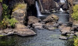 Photo of waterfall, river, and nature