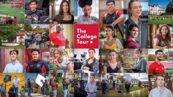 "collage of participants and scenes from Montclair's episode of The College Tour"