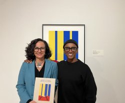 photo of Teresa Fiore and artist Dawit Petros