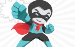 graphic of cartoon super hero punching