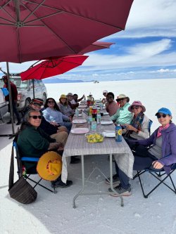 Lunch on the Uyuni Salt Flat - Antonella Calarota-Ninman