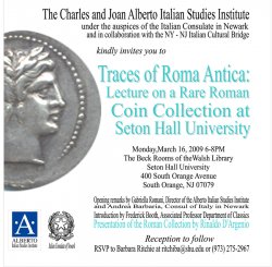 Feature image for Traces of Roma Antica: Lecture on a Rare Roman Coin Collection at Seton Hall University