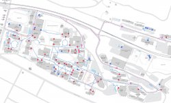 Map of accessible entrances and parking on campus
