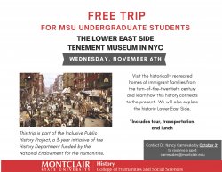 Flyer for the Public History Trip to NYC