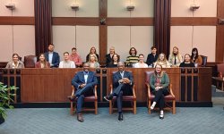 Jury box US District Court (front left to right: Alain Senatus, Training Specialist, Hon. Julien X. Neals, Daniela Peterka-Benton)