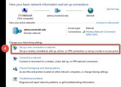 Windows screenshoot of connection and network setup