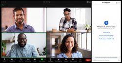 people on zoom meeting with AI companion