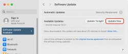 software update window with update now highlighted