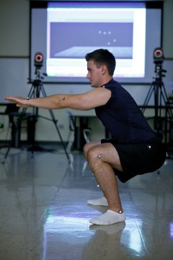 A student uses the Community Fitness Lab