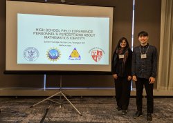 Dr. Zareen Gul Aga '18 with Youngjun Kim presenting at PME-NA 2024