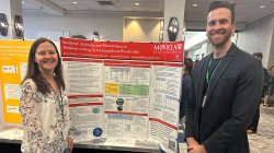 Amy Daniel and Dr. DiNapoli with their poster at RUME 2024
