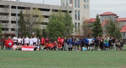 Photo of students participating in the SLC Soccer Tournament