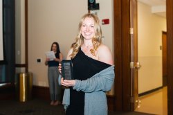 Morgan McGovern with her award.
