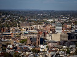 aerial view of downtown Paterson, NJ