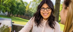 Montclair student studying on laptop