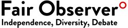 fairobserver.com logo with black text on white background. with weords independence, diversity, debate.