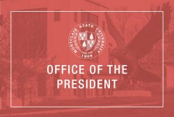 Image with the words Office of the President beneath the University Seal