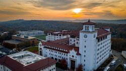 University Hall at sunset