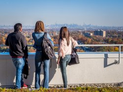 Montclair students looking at NYC skyline.