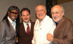 Department chair and National Music Council Director David Sanders (second from left) with 2011 American Eagle Award honorees Nile Rodgers, Paquito D'Rivera, and Peter Yarrow. 