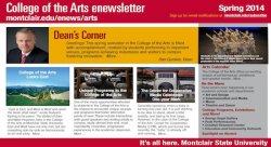 Feature image for Spring 2014 College of the Arts' E-Newsletter