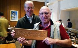 WMSC Station Manager Dick Hinchliffe (left) and station founder Ed Helvey