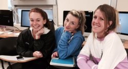 From left to right, SCM students, Megan DeRitter, Chelsea Kelsey and Taylor Murphy.  