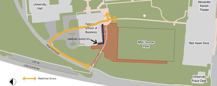 Msu Soccer Park Construction Detour Student Services Montclair State University