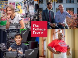 collage of students who participated in the college tour filming