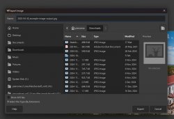 Screenshot of GIMP showing the Export As dialog.