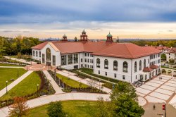 Aerial photo of College Hall at Montclair State University