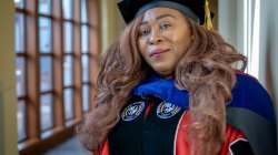 Sailume Walo-Roberts in her PhD regalia.