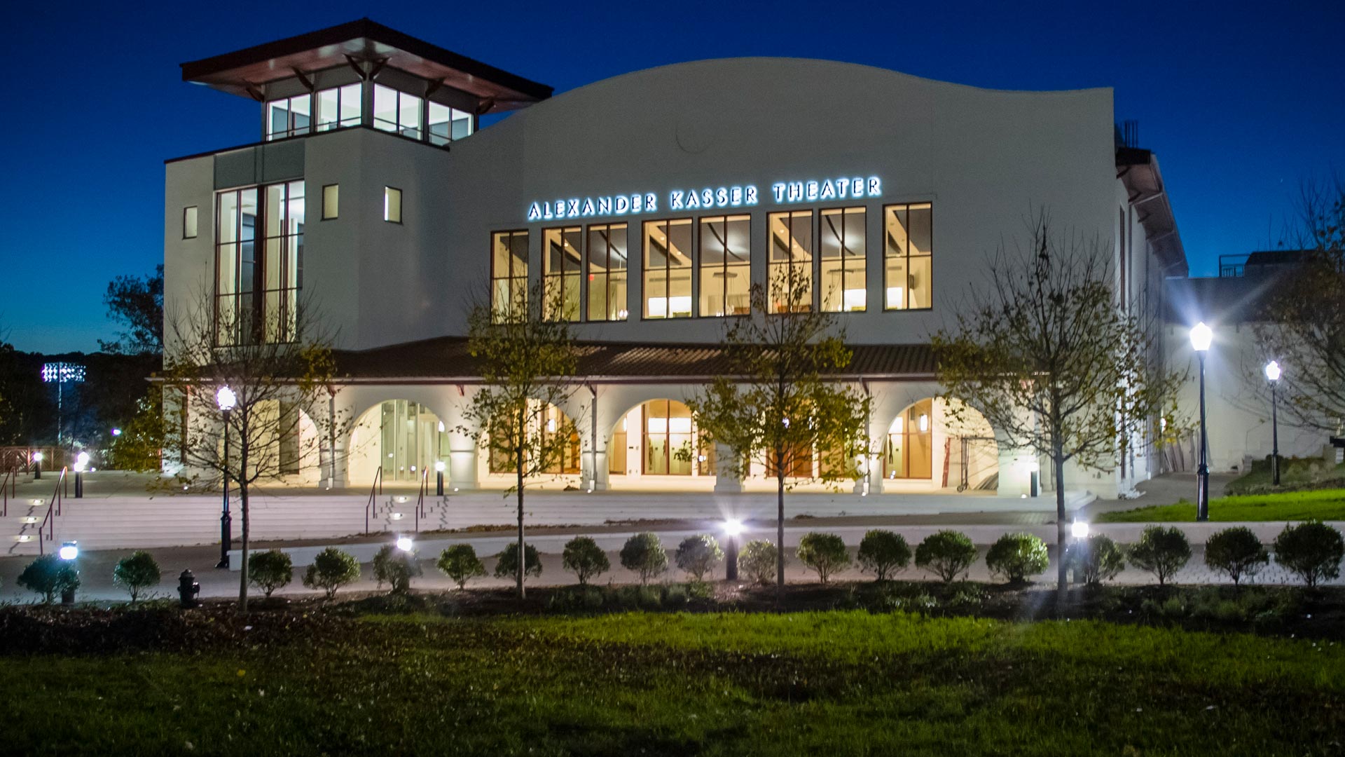 Kasser Theater at night